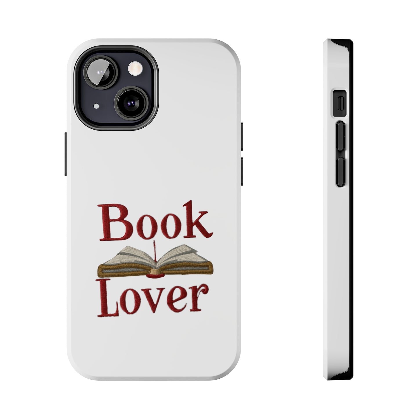 Open Book Embroidery Art: Book Lover Text for Avid Readers - Tough Phone Cases