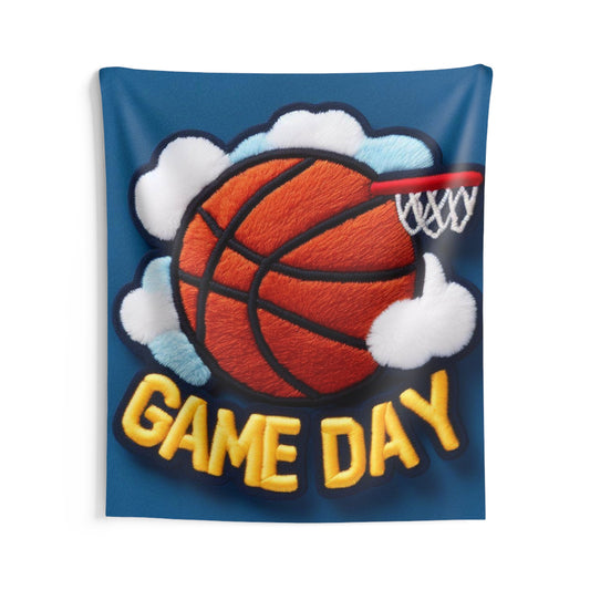 Game Day Basketball Chenille Patch Embroider Design - Indoor Wall Tapestries