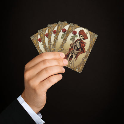 Death Card Tarot - Skeleton, Rose, and Transformation Journey - Poker Cards