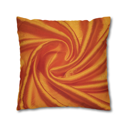 Orange Silk, Spun Polyester Square Pillowcase