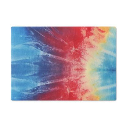 Rainbow Tie-Dye Denim: Vibrant Multi-Color, Fabric Design Spectacle - Cutting Board