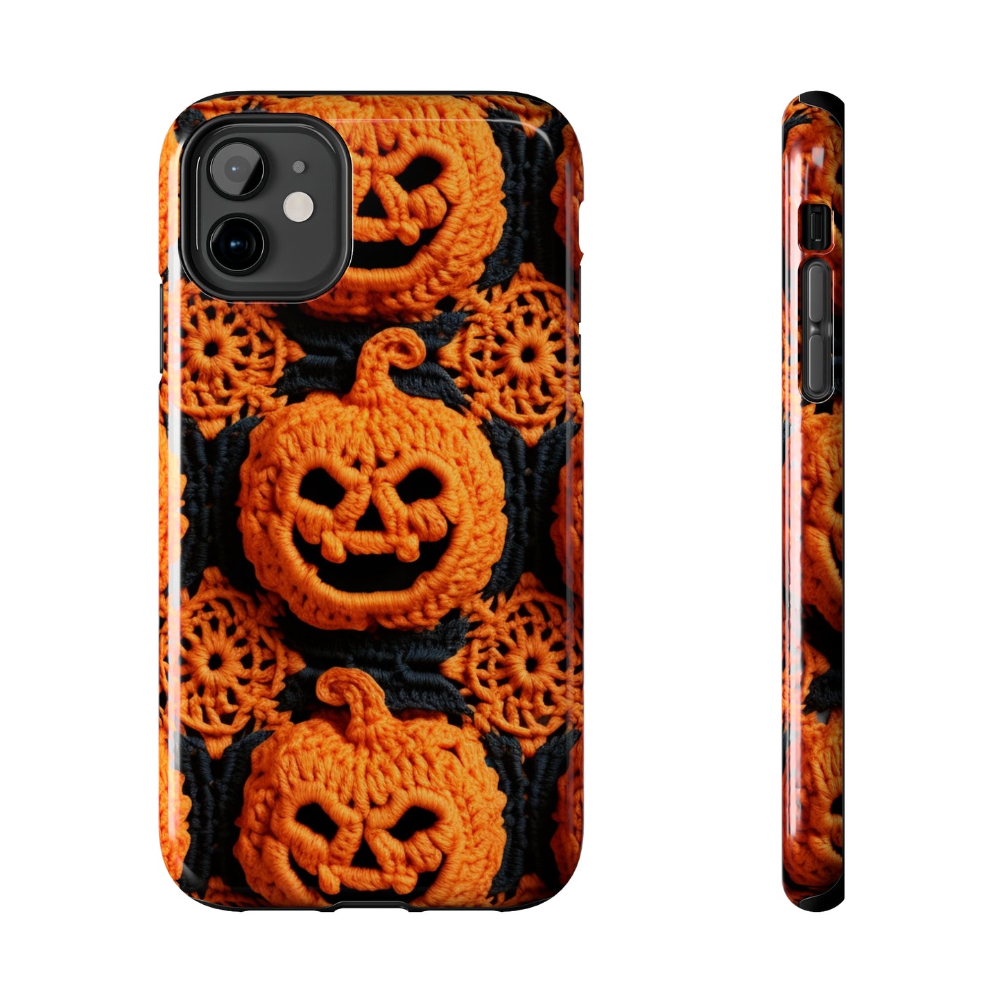 Halloween Crochet Pumpkin Scary Horror Festive Holiday Pattern - Tough Phone Cases