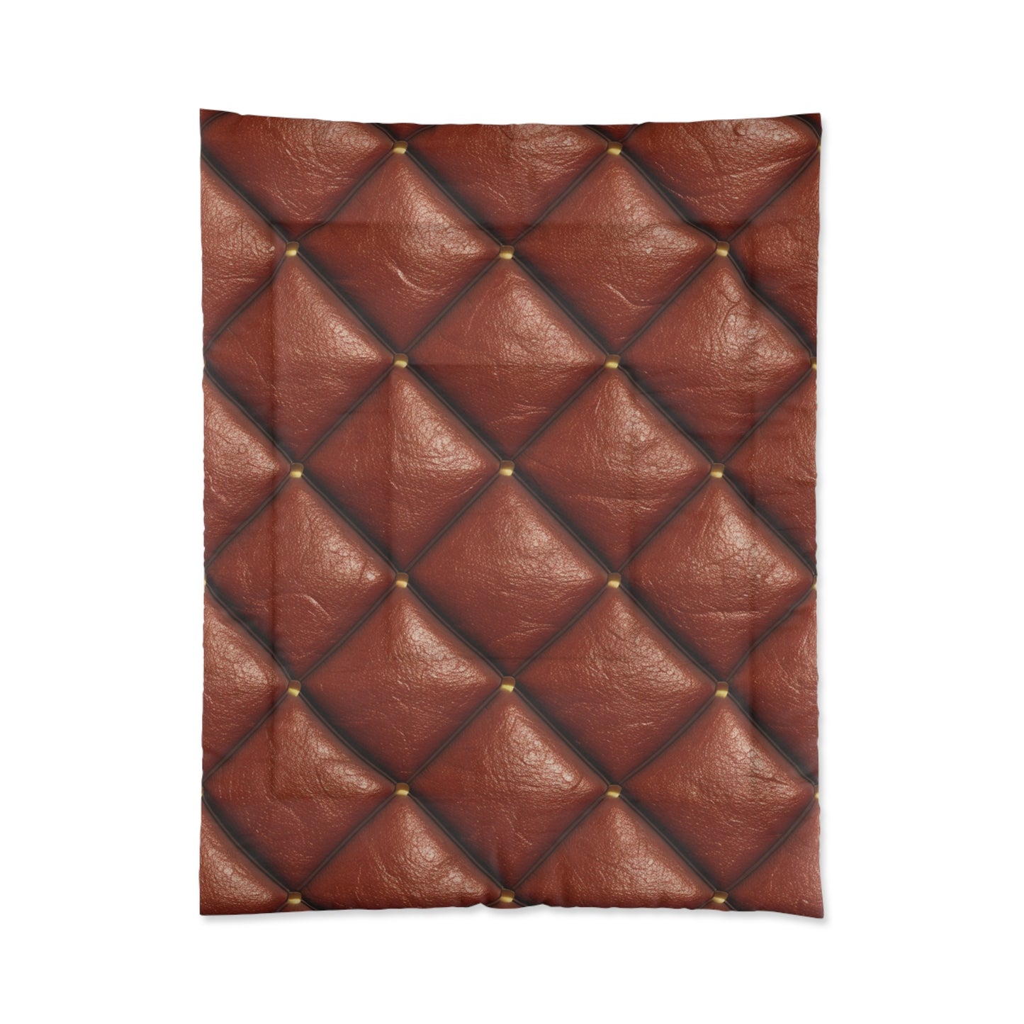 Brown Leather Cognac Pattern Rugged Durable Design Style - Bed Comforter
