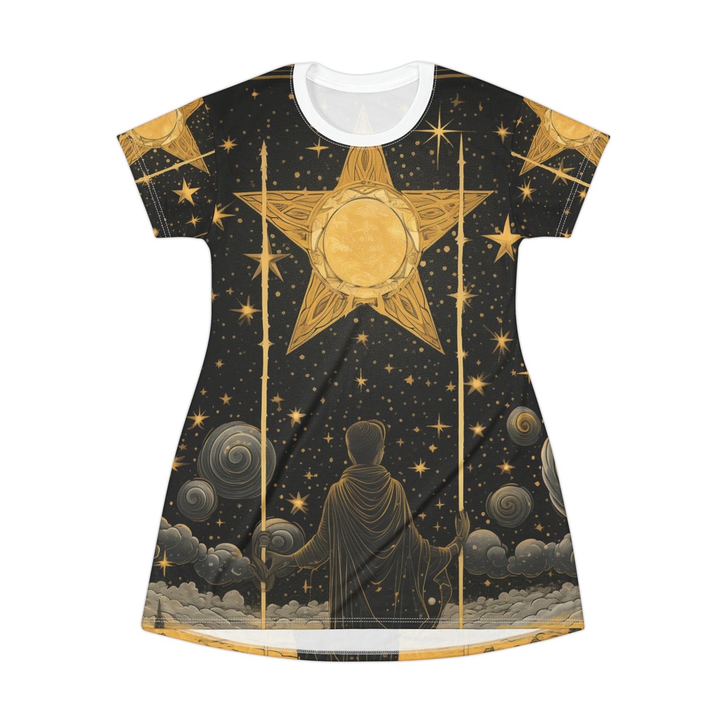 La Carta del Tarot Estrella - Símbolo de Fe y Optimismo - Vestido Camiseta (AOP) 