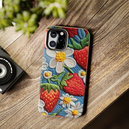 Orchard Berries: Juicy Sweetness from Nature's Garden - Fresh Strawberry Elegance - Tough Phone Cases