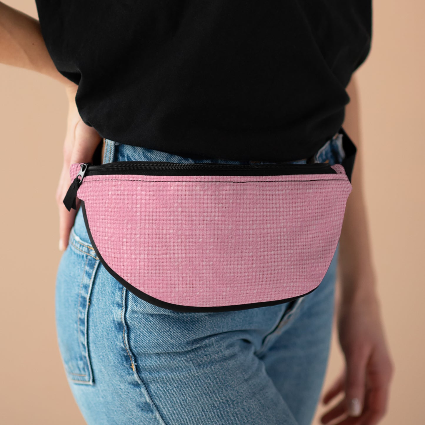 Rosa pastel: diseño de tela refrescante inspirado en la mezclilla - Fanny Pack