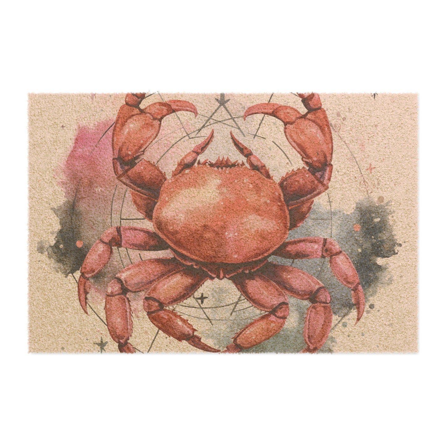 Zodiac Crab Cancer Astrology Style Door Coir Mat - Grade A Tufted Coir Coconut Fiber