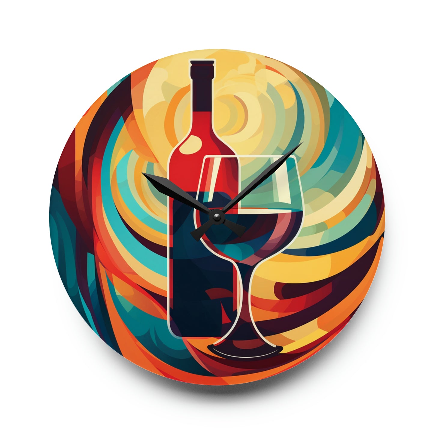 Wine Acrylic Wall Clock