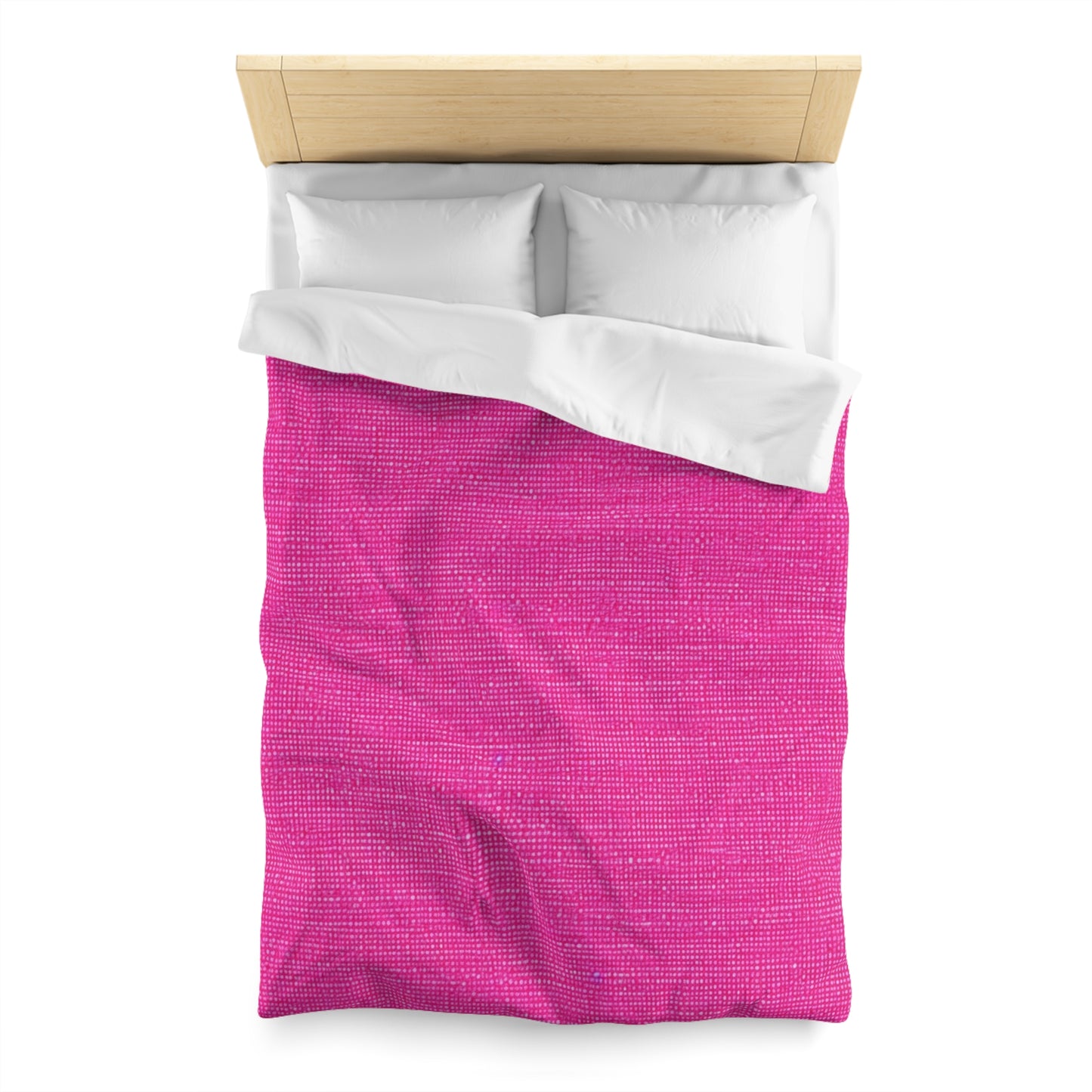 Hot Neon Pink Doll Like: Denim-Inspired, Bold & Bright Fabric - Microfiber Duvet Cover