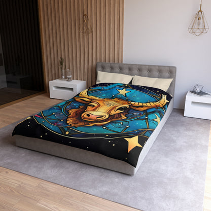 Taurus Constellation Zodiac Sign Astrology Cosmic Art - Microfiber Duvet Cover