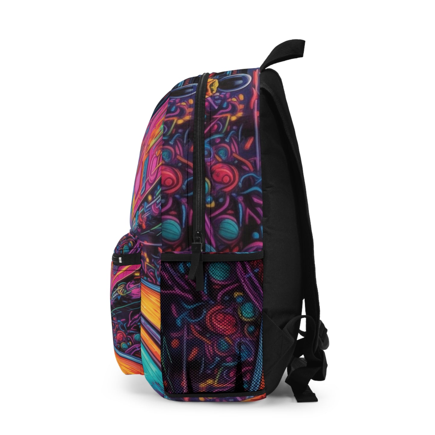 Trippy Bowling Alley: Retro-Futuristic Pin Strike Zone - Backpack