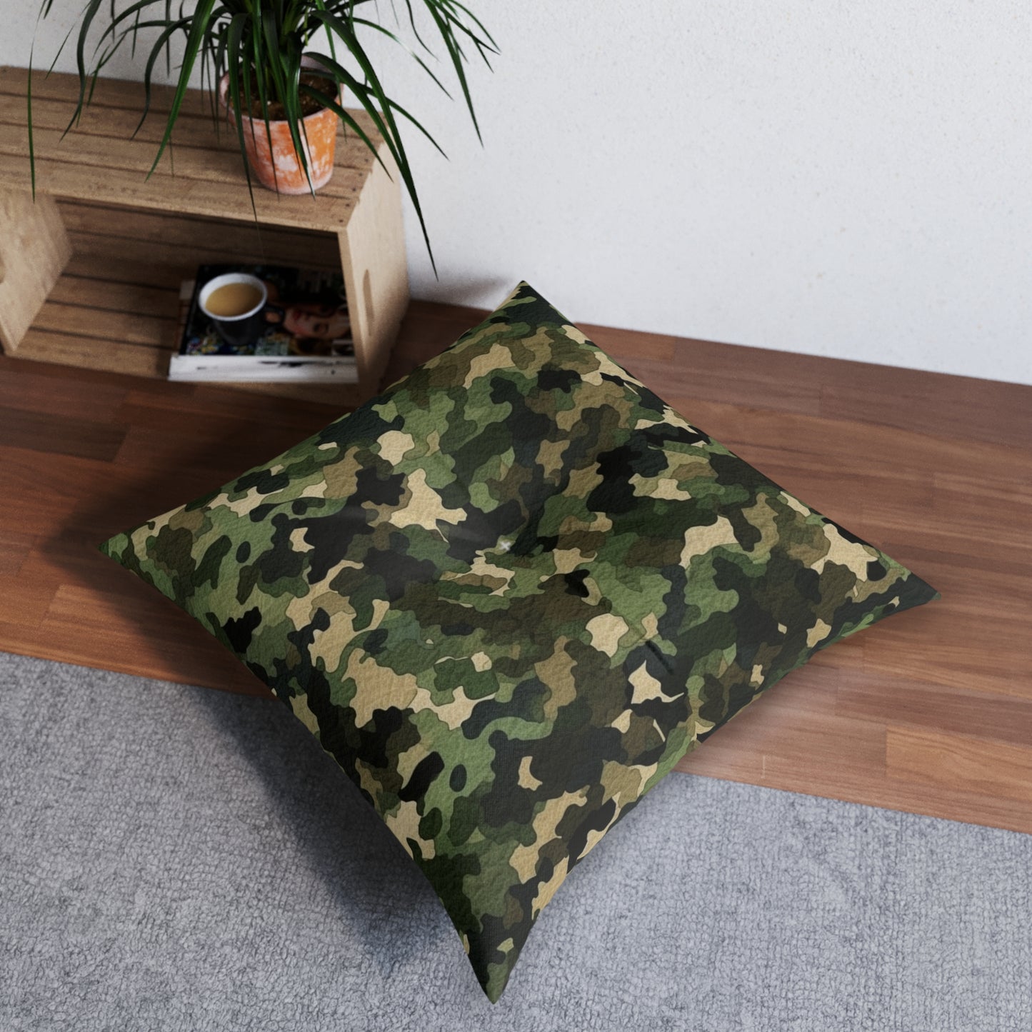 クラシック迷彩 |迷彩ラップ | Traditional Camo - タフトフロアピロー、スクエア