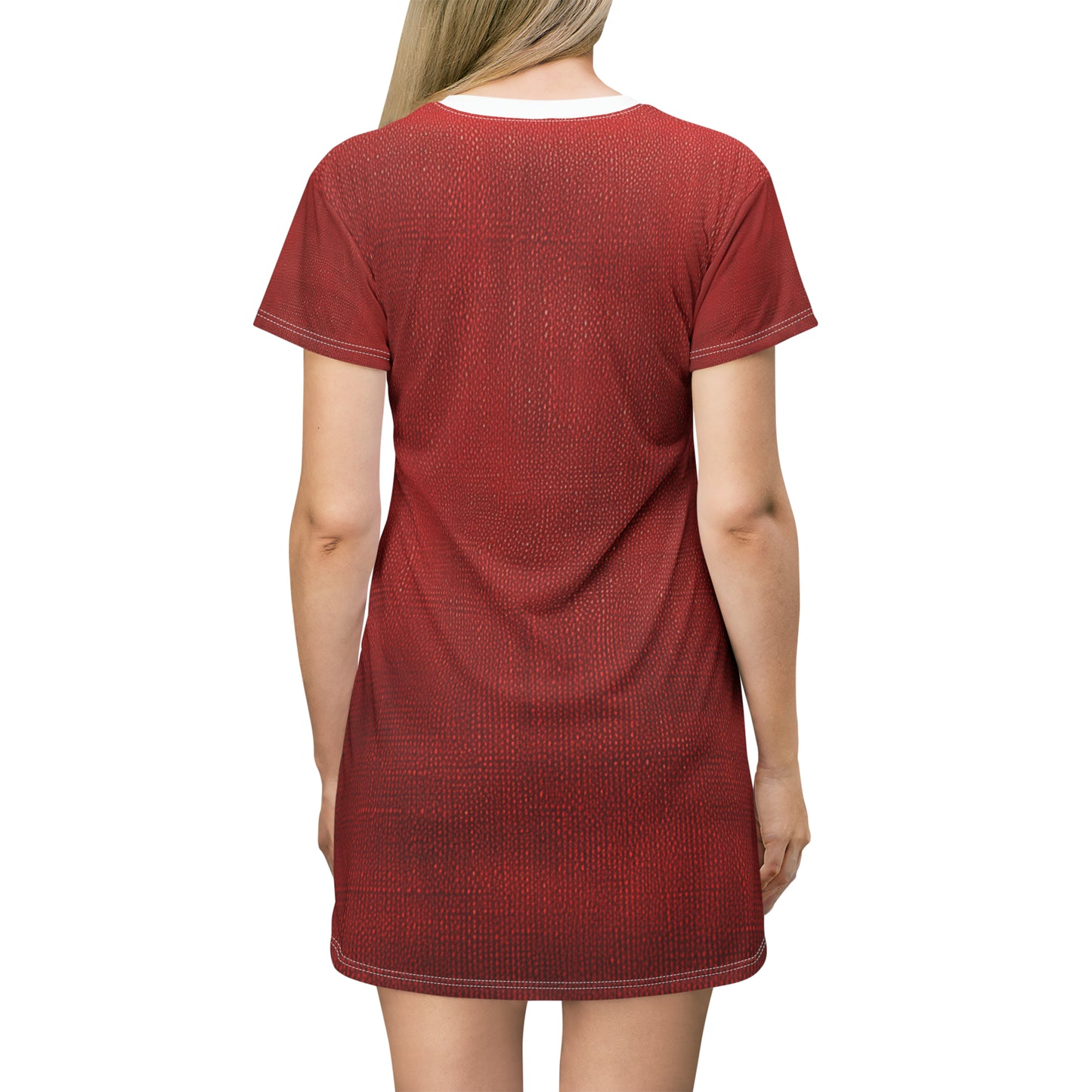 Juicy Red Berry Blast: Denim Fabric Inspired Design - T-Shirt Dress (AOP)