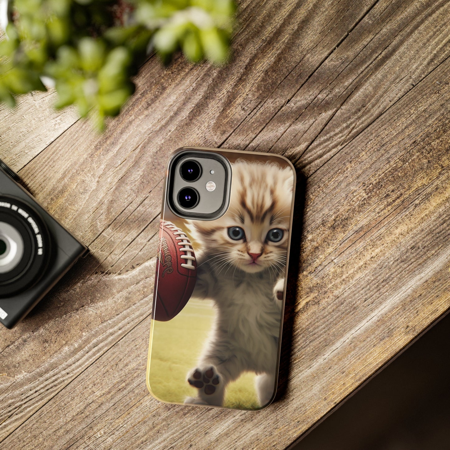 Football Kitty Fantasy: Feline Cat American Sport Quarterback - Tough Phone Cases