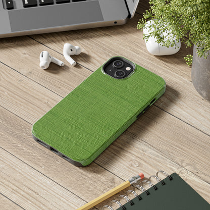 Olive Green Denim-Style: Seamless, Textured Fabric - Tough Phone Cases