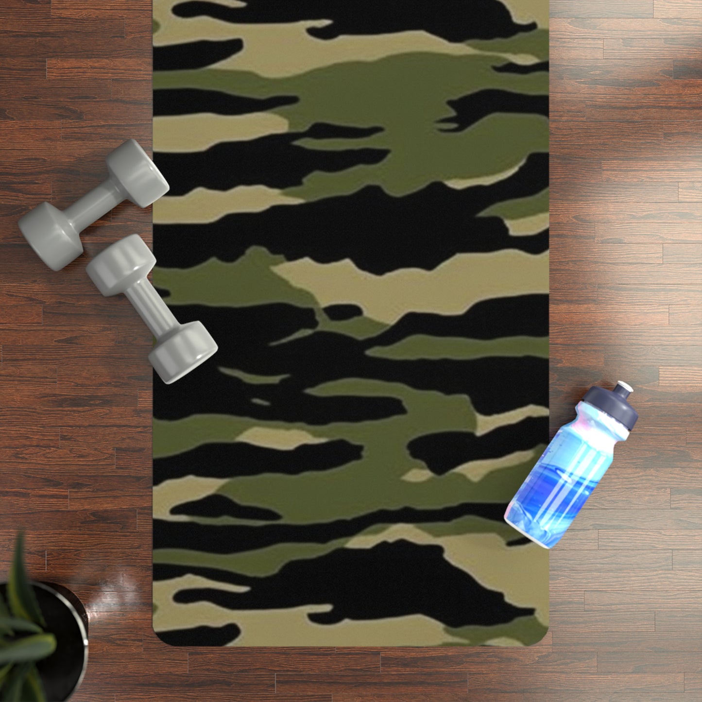 Tiger Stripe Camouflage: Military Style - Rubber Yoga Mat