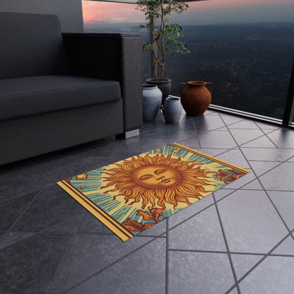 Sun Tarot Card Symbol of Growth, Life, and Radiance - Outdoor Rug