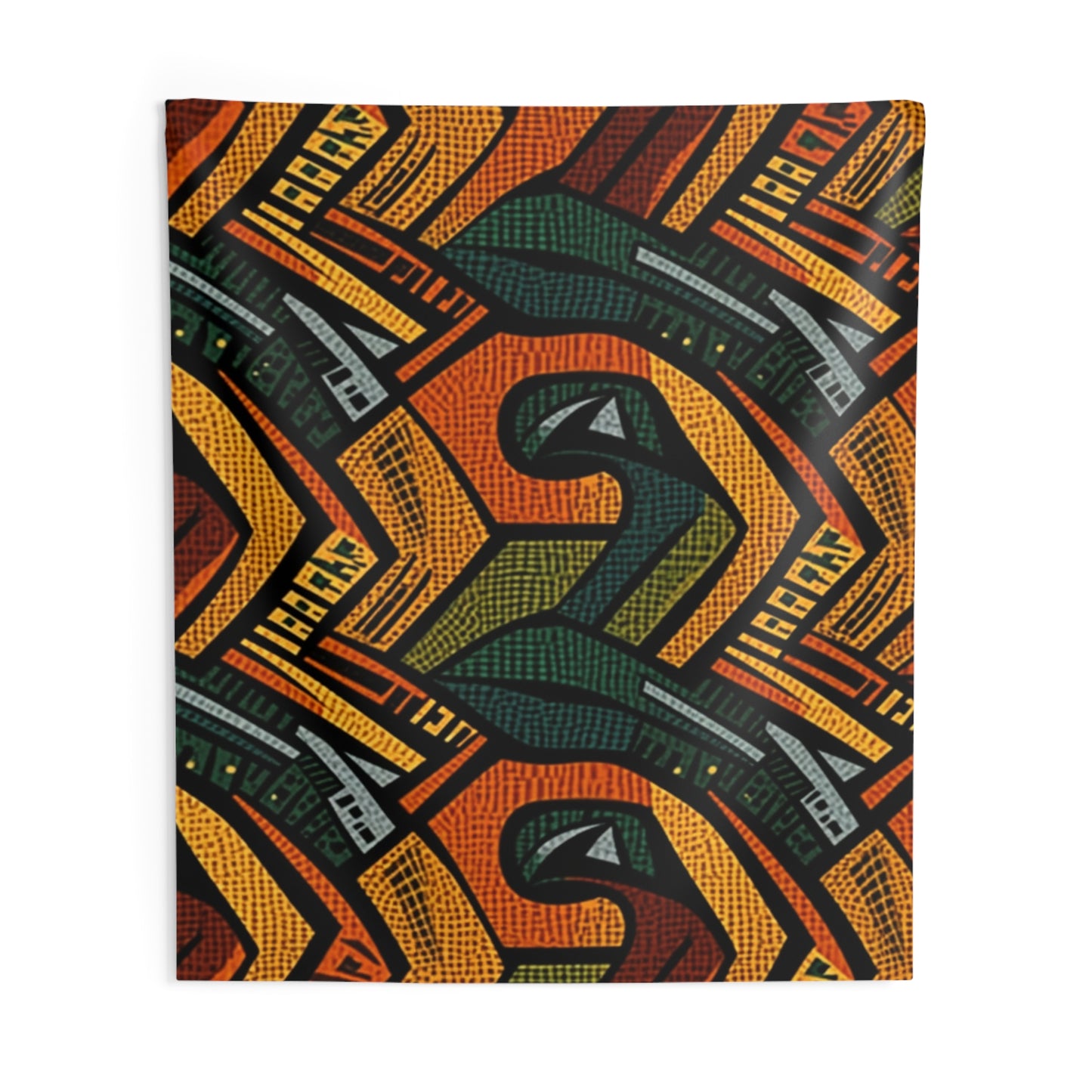 Textil de adorno africano estilo años 1960-1970 - Patrón atrevido e intrincado - Tapices de pared interior 