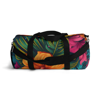 Vibrant Hawaiian-Inspired Tropical Floral Pattern Design Duffel Bag