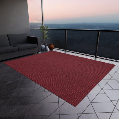 Seamless Texture - Maroon/Burgundy Denim-Inspired Fabric - Outdoor Rug