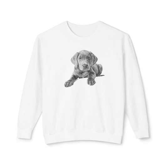 Charcoal Labrador Dog, Puppy Lover Gift, Unisex Lightweight Crewneck Sweatshirt