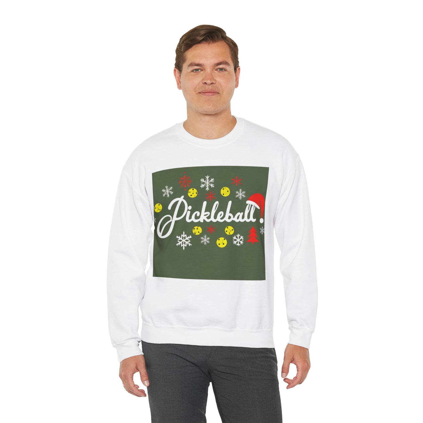 Día del Pickleball - Juego de pelota deportiva - Navidad navideña - Sudadera unisex Heavy Blend™ Crewneck 