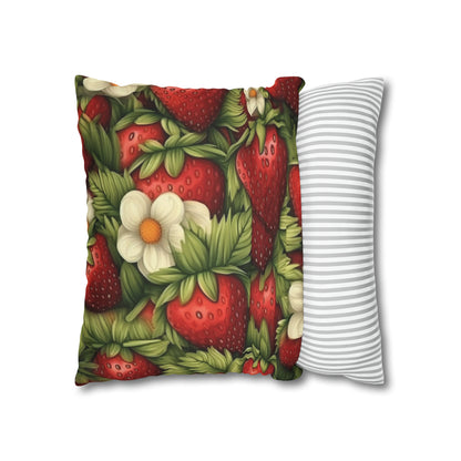 Strawberry Euphoria: The Ultimate Guide to Celebrating Life's Sweetest BerrySpun Polyester Square Pillow Case