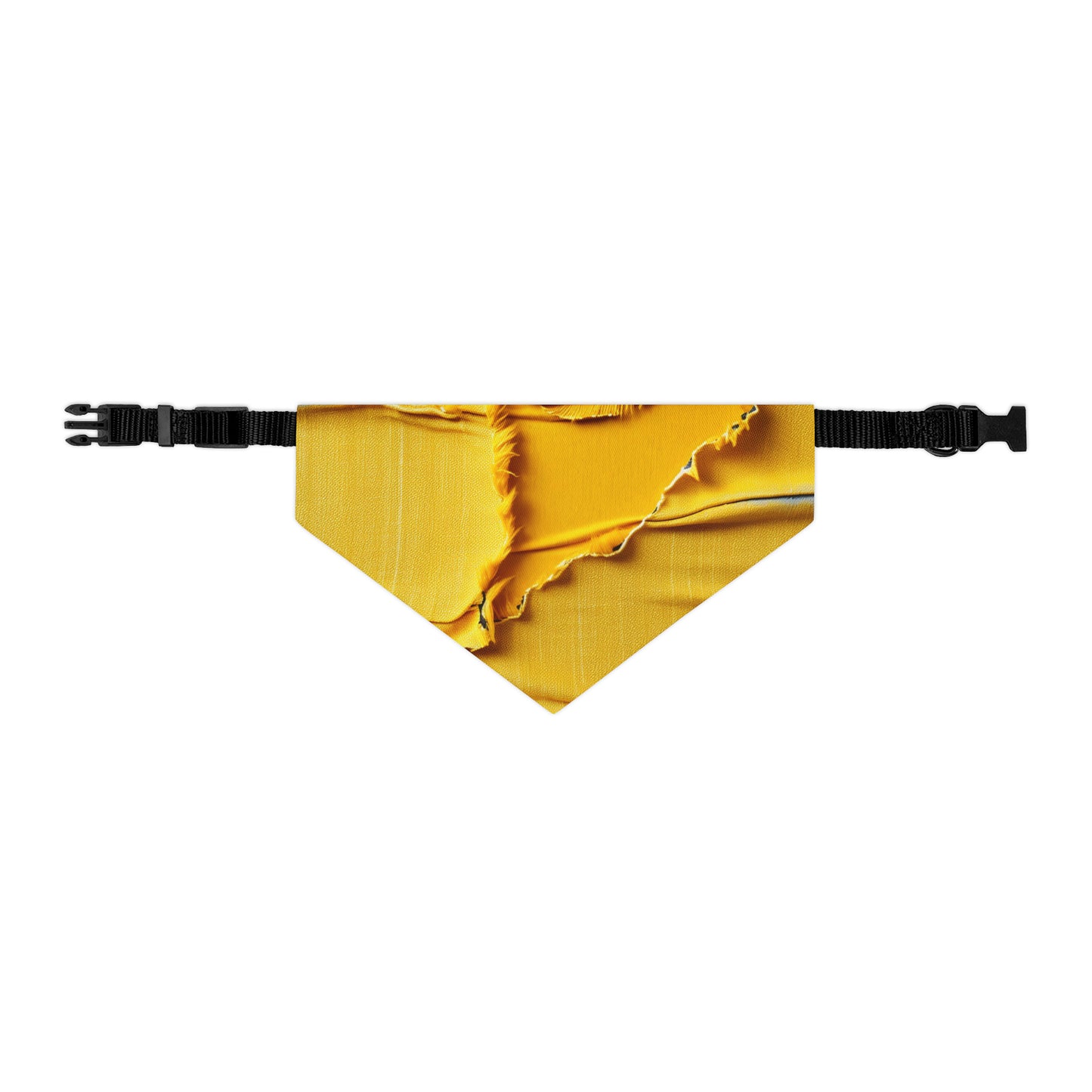 Banana Yellow Lemon: Bold Distressed, Denim-Inspired Fabric - Dog & Pet Bandana Collar