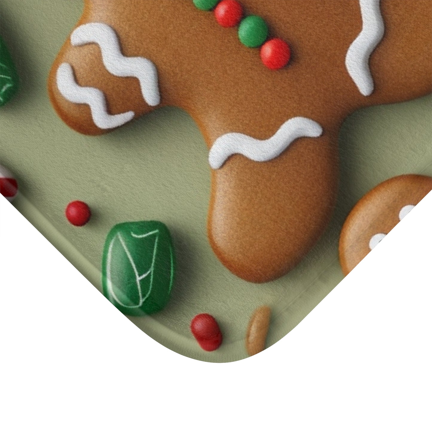 Gingerbread Man Christmas Cookie - Tree - Candy Cane - Bath Mat