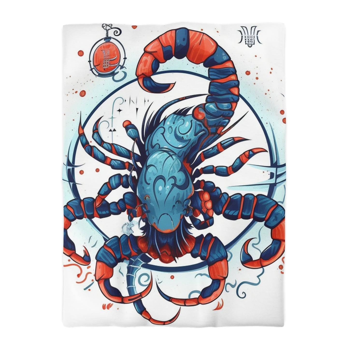 Cute Scorpio Zodiac Sign - Big Claws, Long Tail Cosmic Astrology Symbol - Microfiber Duvet Cover