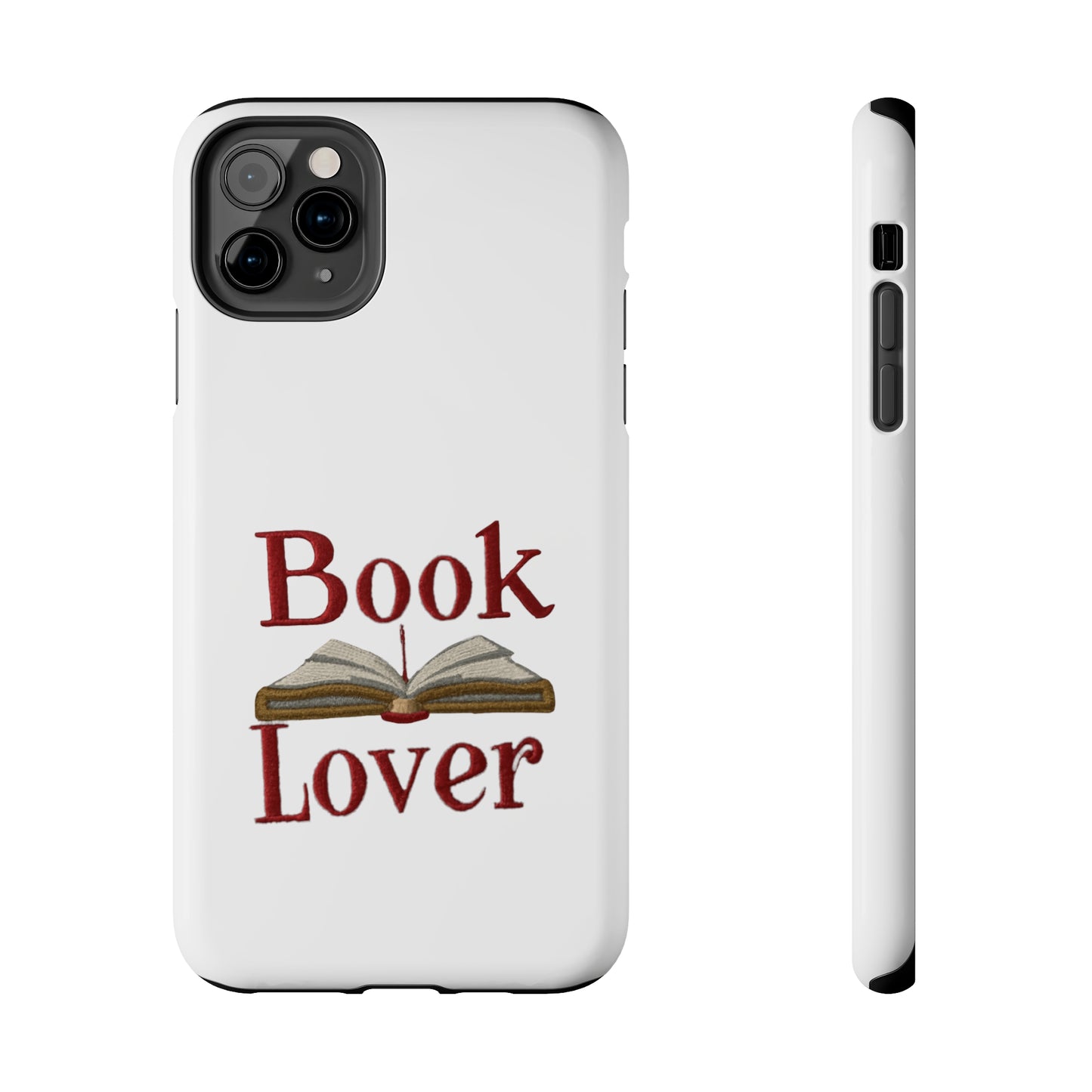 Open Book Embroidery Art: Book Lover Text for Avid Readers - Tough Phone Cases