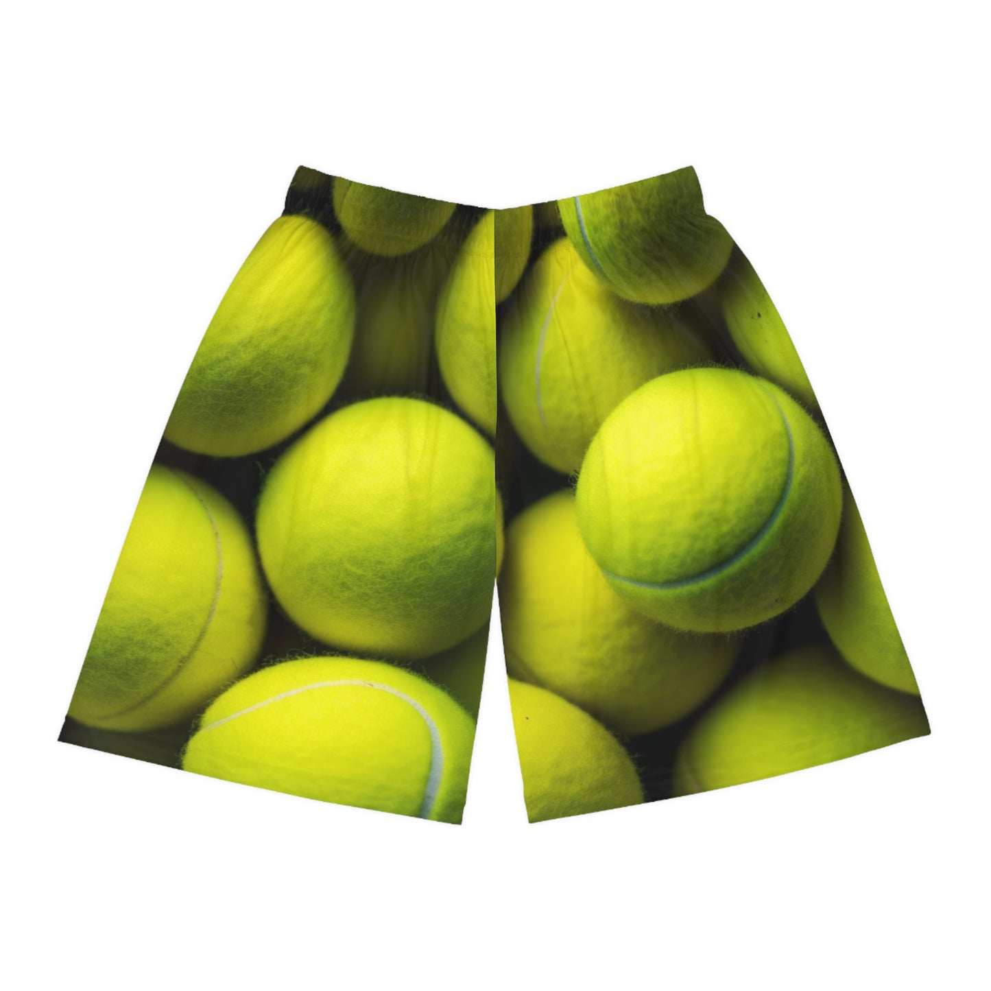 Tennis Ball Sport: Athlete Court Action, Rally & Serve - Basketball Shorts (AOP)