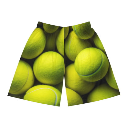 Tennis Ball Sport: Athlete Court Action, Rally & Serve - Basketball Shorts (AOP)