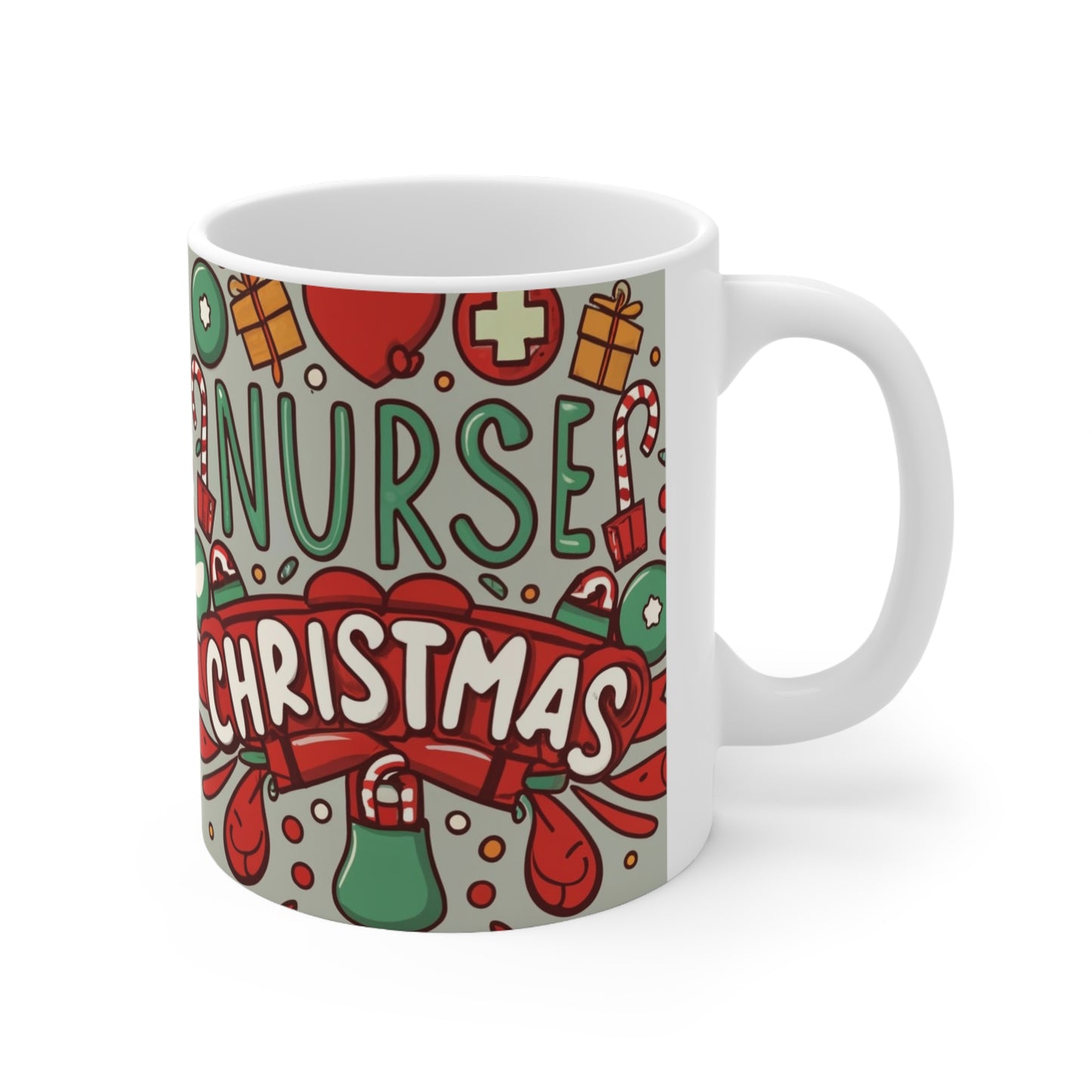 Enfermera Navidad Vacaciones - Taza de Cerámica 11oz 