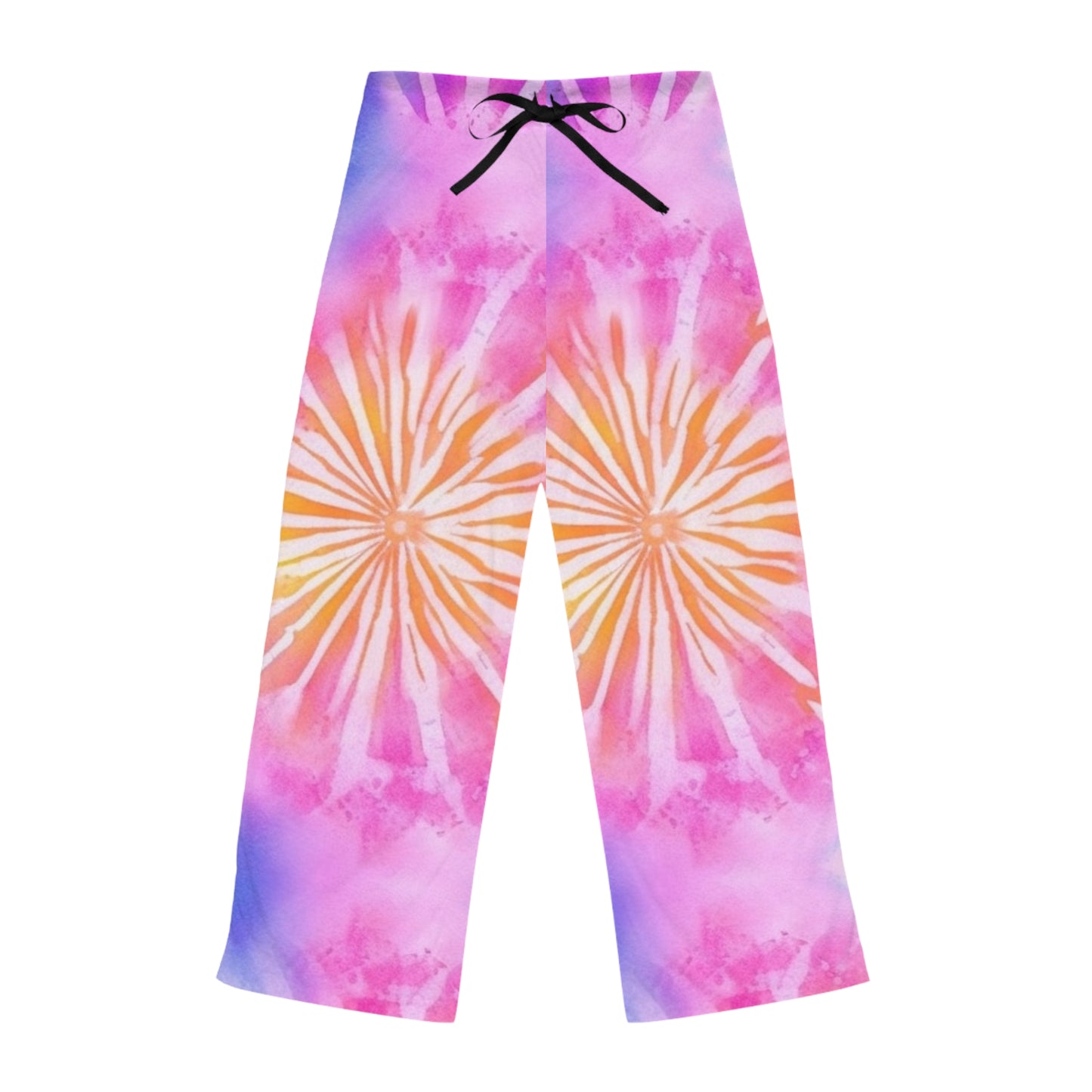 Pantalones de pijama para mujer con diseño de teñido anudado en tonos pastel Boho Beach Vibe (AOP) 