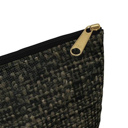 Sophisticated Seamless Texture - Black Denim-Inspired Fabric - Accessory Pouch