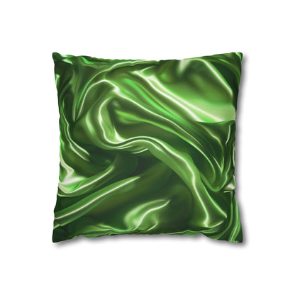 Green Silk, Spun Polyester Square Pillowcase