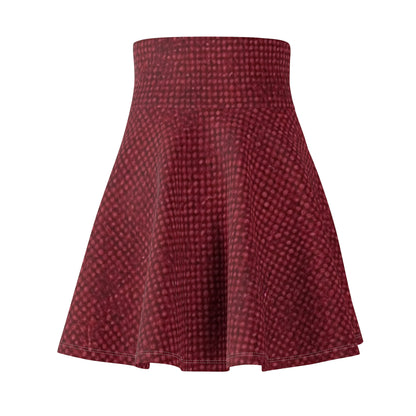 Seamless Texture - Maroon/Burgundy Denim-Inspired Fabric - Women's Skater Skirt (AOP)