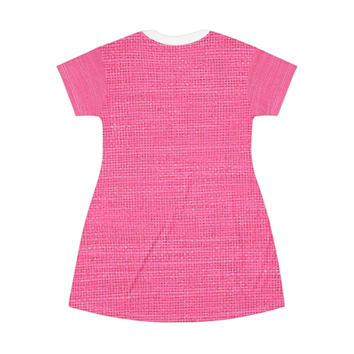 Doll-Like Pink Denim Designer Fabric Style - T-Shirt Dress (AOP)