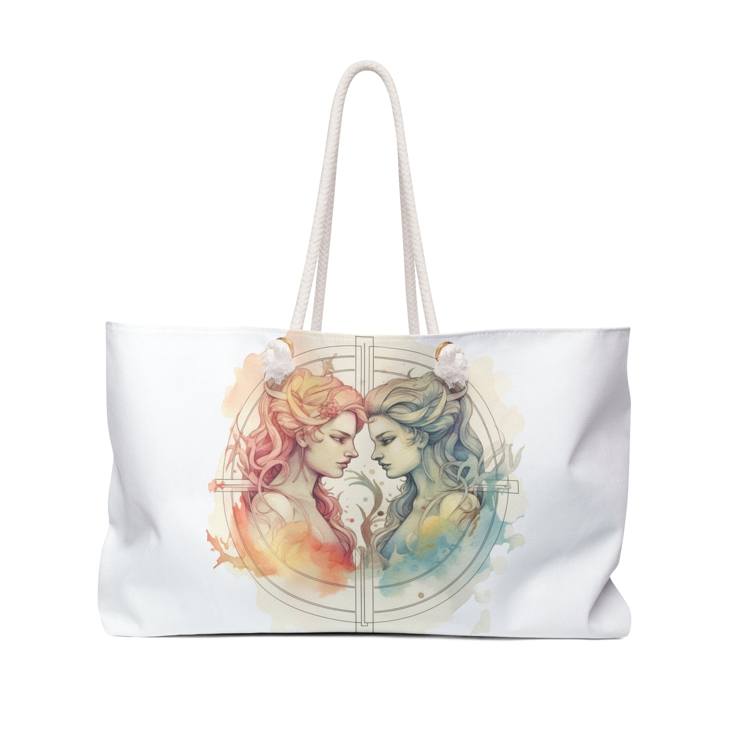 Pastel Gemini Astrology Art - Twins Symbol, Light Color - Weekender Bag