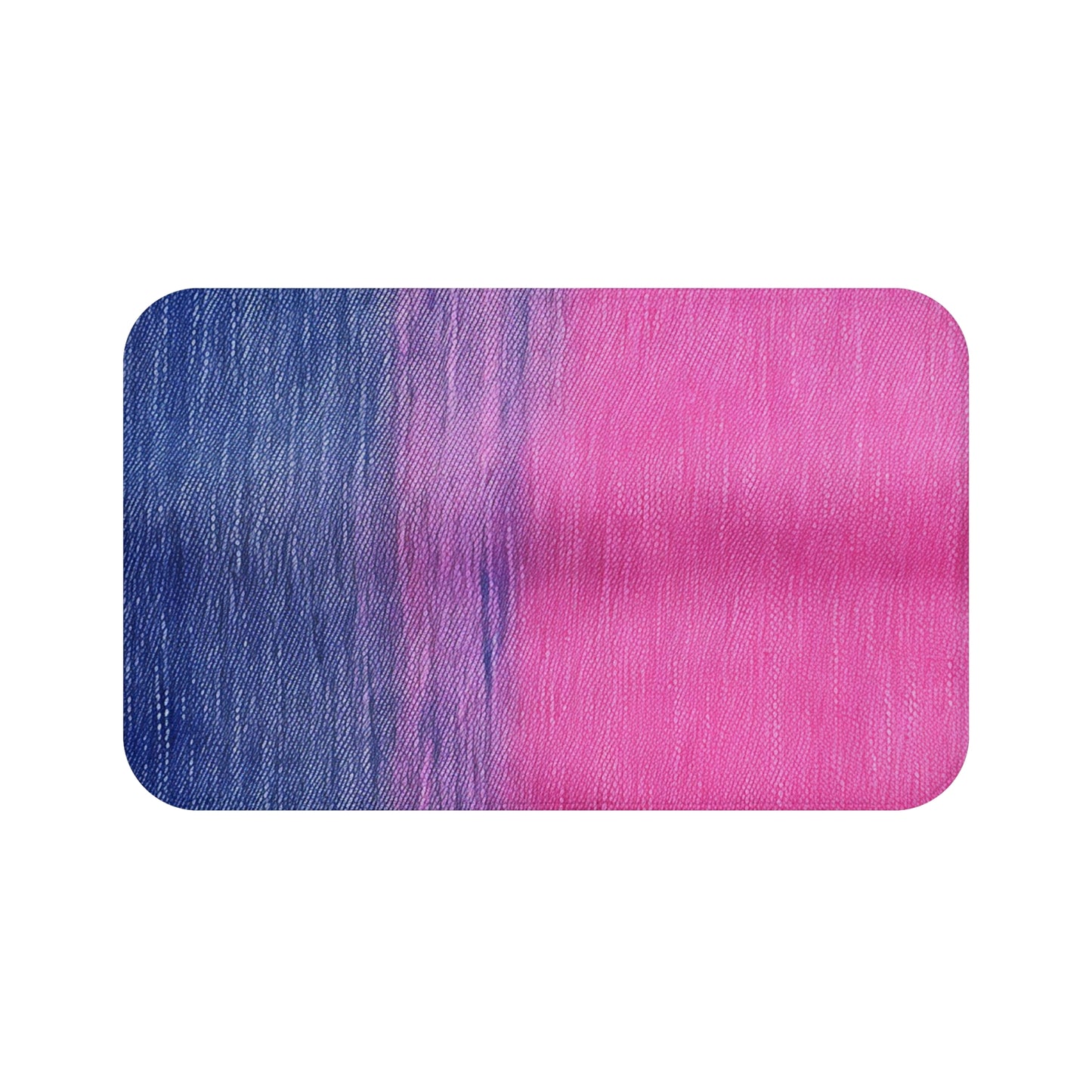 Dual Delight: Half-and-Half Pink & Blue Denim Daydream - Bath Mat