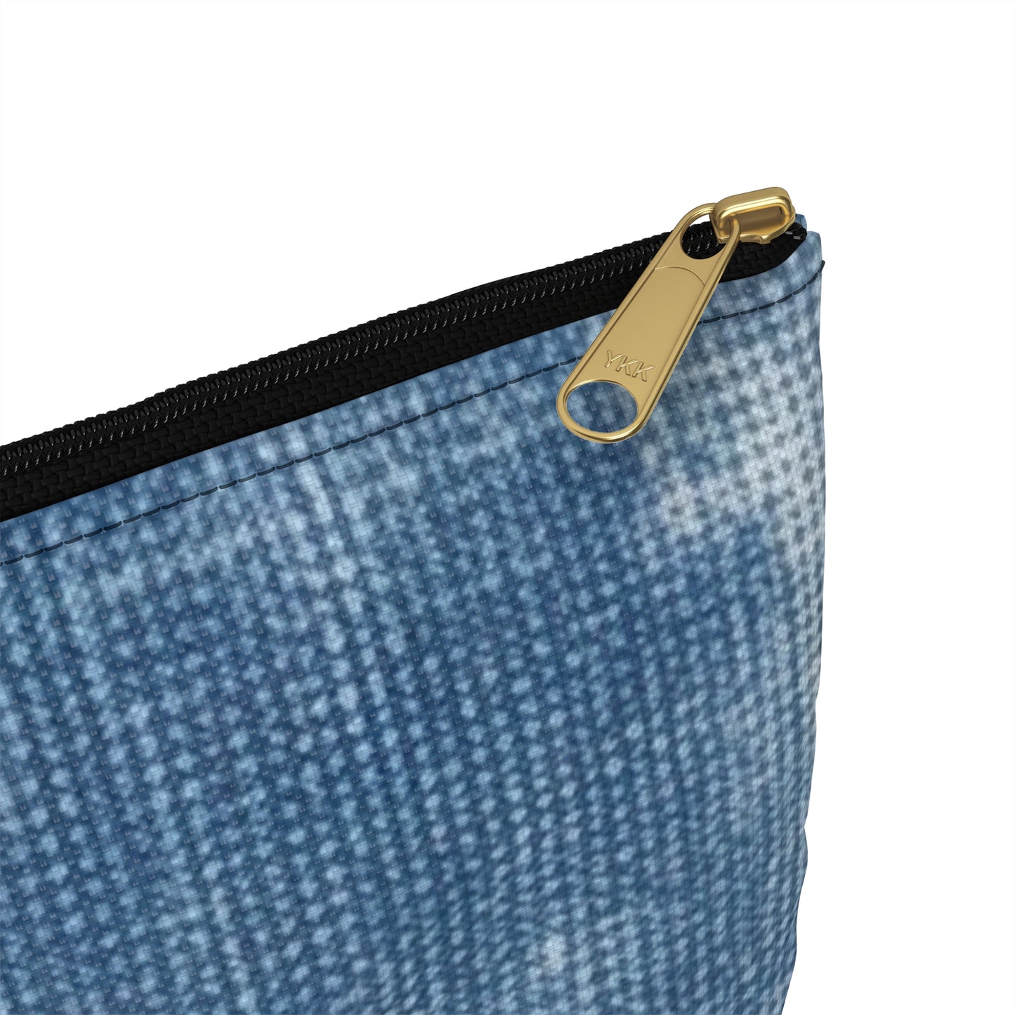 Faded Blue Washed-Out: Denim-Inspired, Style Fabric - Accessory Pouch