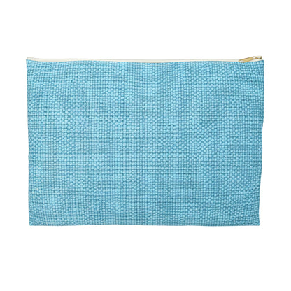 Bright Aqua Teal: Denim-Inspired Refreshing Blue Summer Fabric - Accessory Pouch