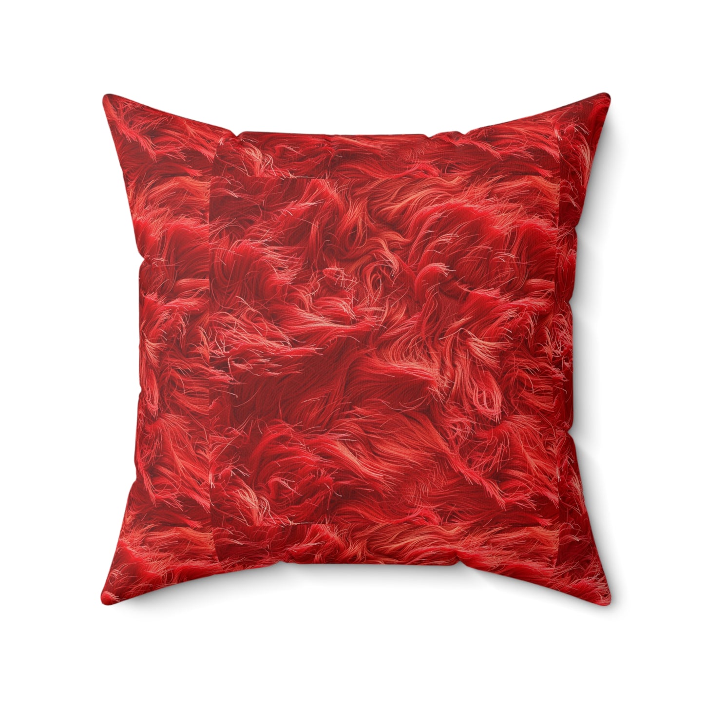 Fuzzy Infinity Pillow Red, Stylish Gift, Spun Polyester Square Pillow