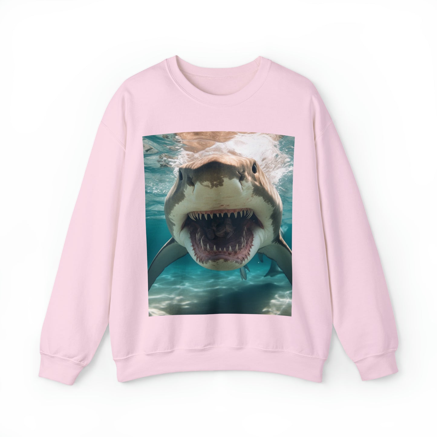 Bull Shark: River Monster Menace - Realistic Dark Water Predator - Unisex Heavy Blend™ Crewneck Sweatshirt