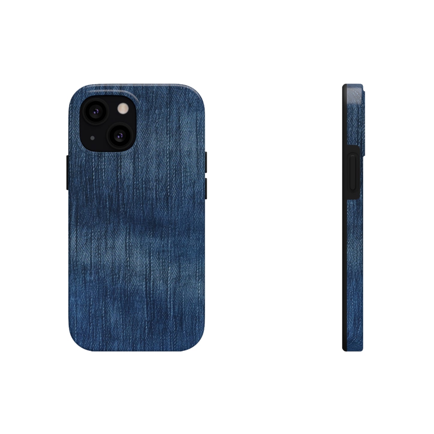 Indigo Splash: Washed Denim Reverie in Deep Blue - Tough Phone Cases