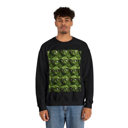 Alien Granny Square Crochet - Galacitc Space Sci fi Fantasy Theme - Unisex Heavy Blend™ Crewneck Sweatshirt