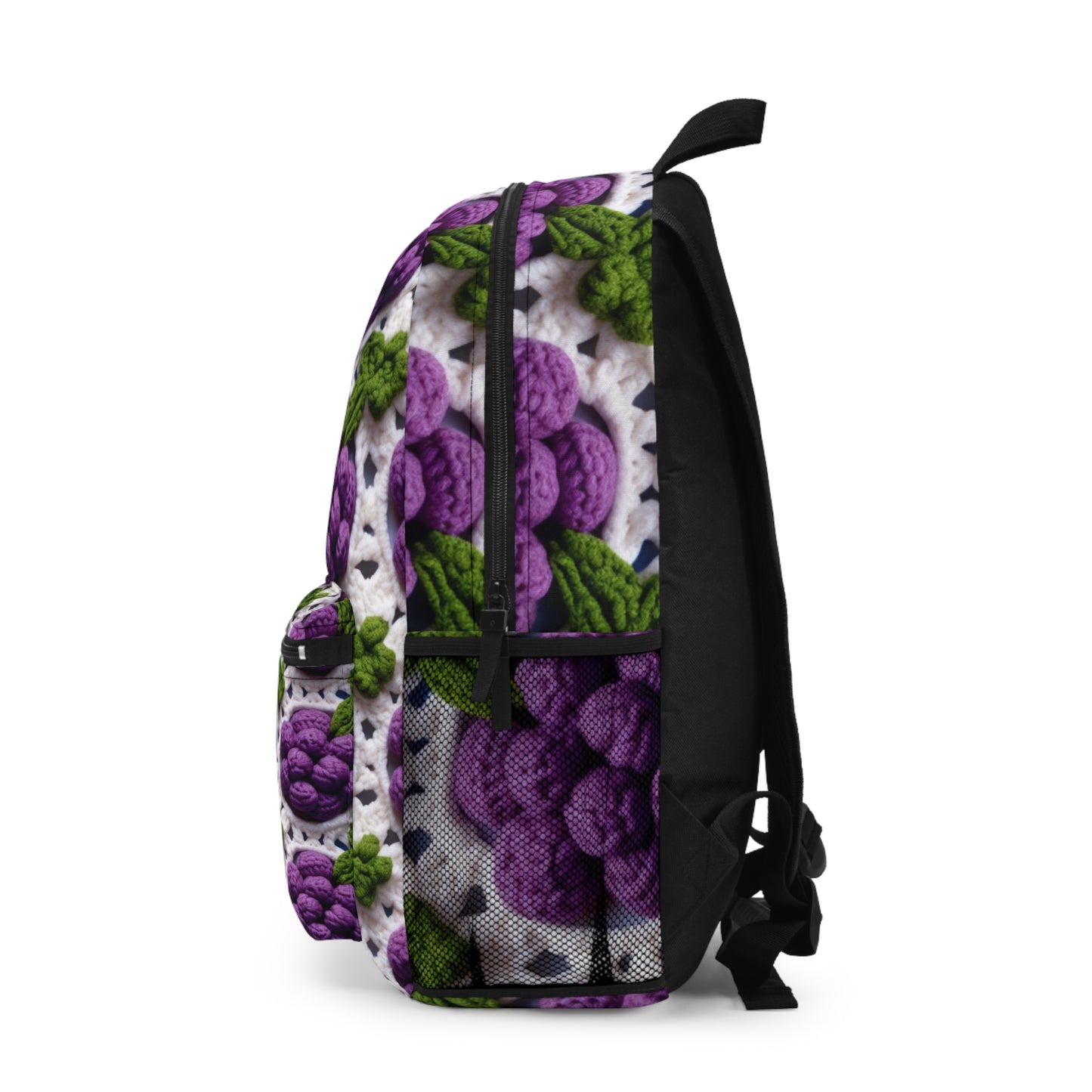 Crochet Grapes Pattern - Granny Square Design - Fresh Fruit Pick - Orchard Purple Snack Food - Backpack