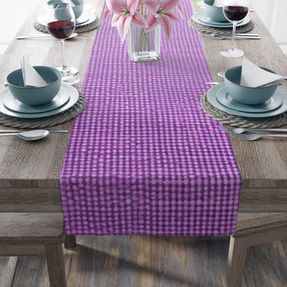 Hyper Iris Orchid Red: Denim-Inspired, Bold Style - Table Runner (Cotton, Poly)