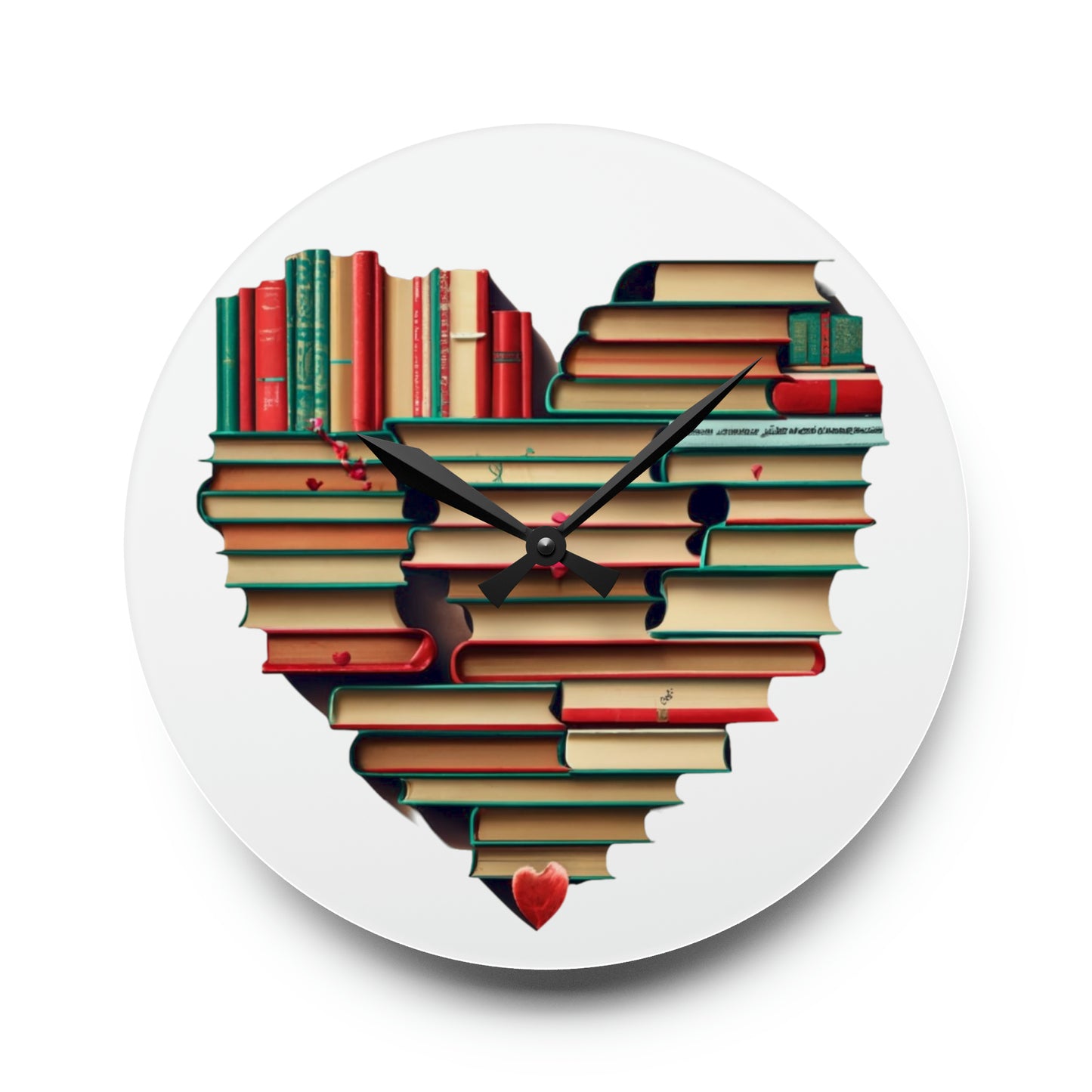 Book Read Heart - Acrylic Wall Clock